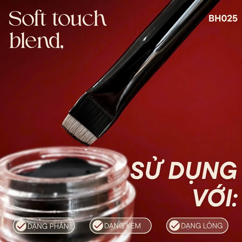 Cọ Tém Mày - Cọ Kẻ Liner Đầu Ngang Mảnh BH Cosmetics Flat Definer Brush BH025